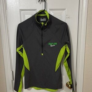 Gray and Green Baylor Gear Pullover